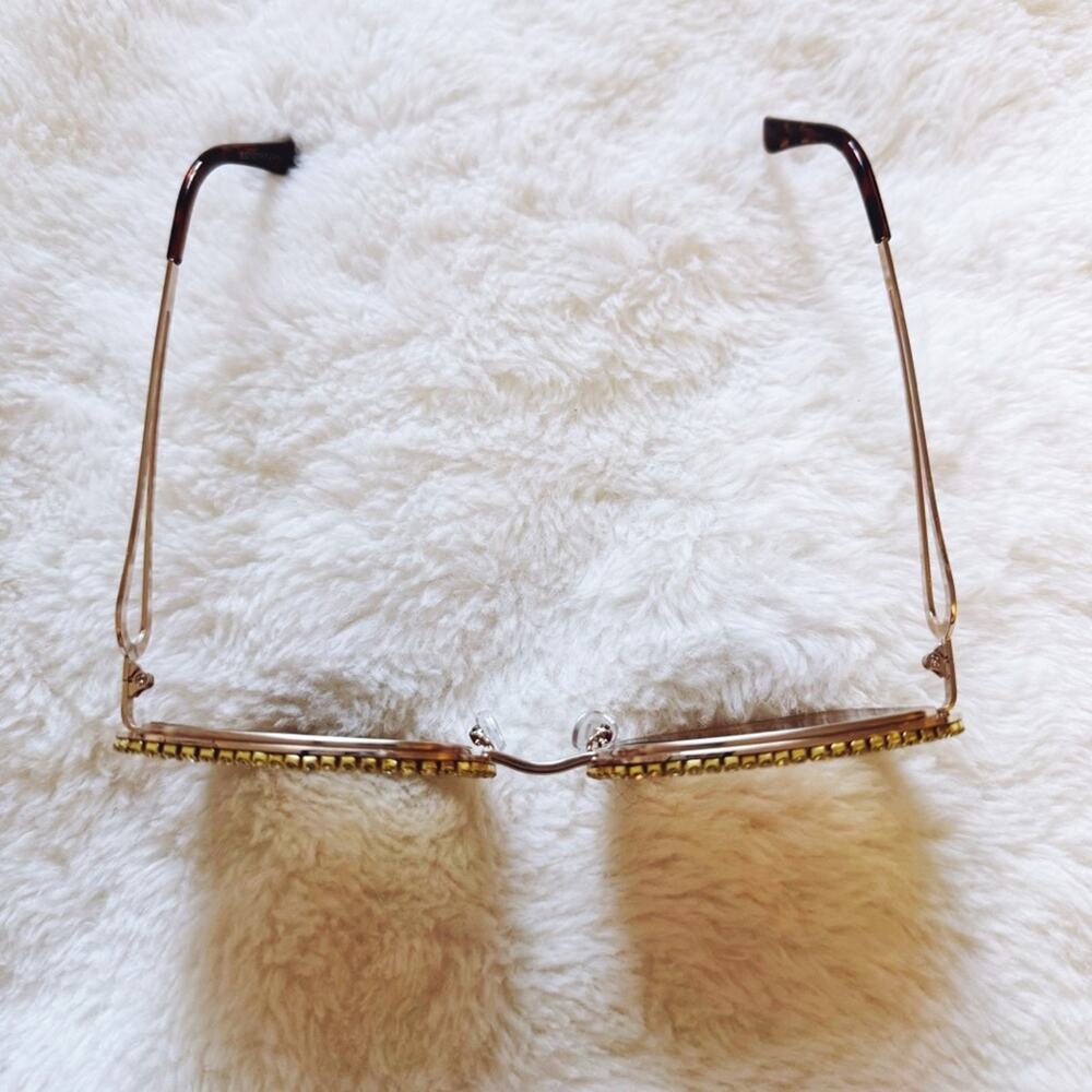 Avelina Brown Crystal Embellished Sunglasses - Picture 5 of 10